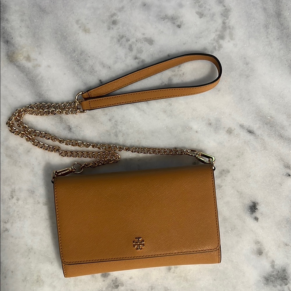 Tory Burch Tan and Gold Purse